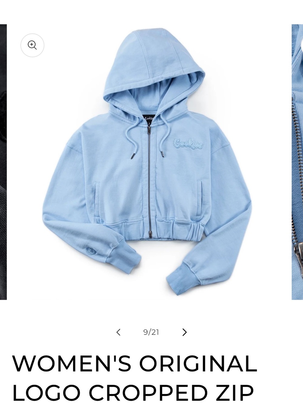 Cropped Zip Hoodie and Pleaded Sweat Pants Set- Light Blue